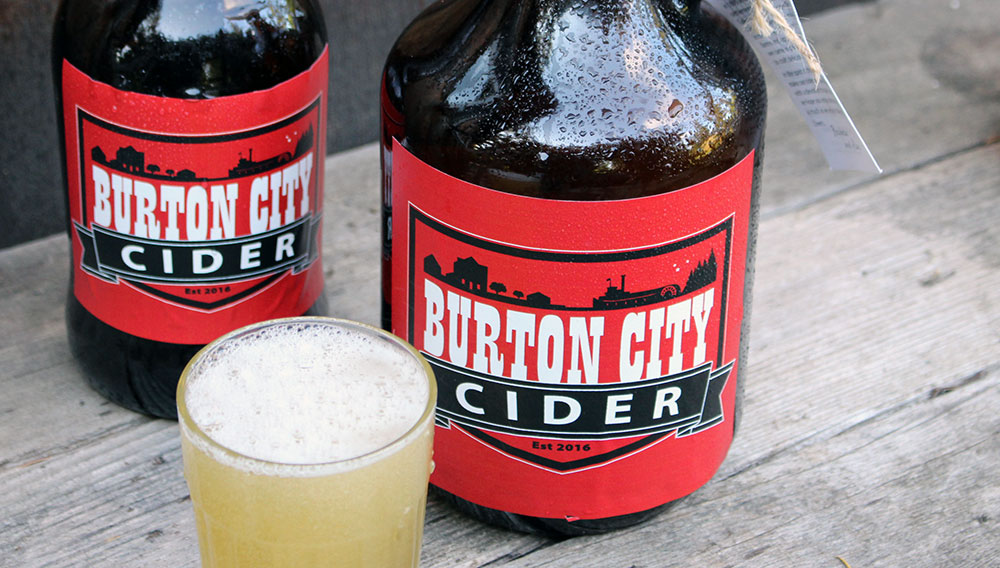BurtonCityCider Growler bottle